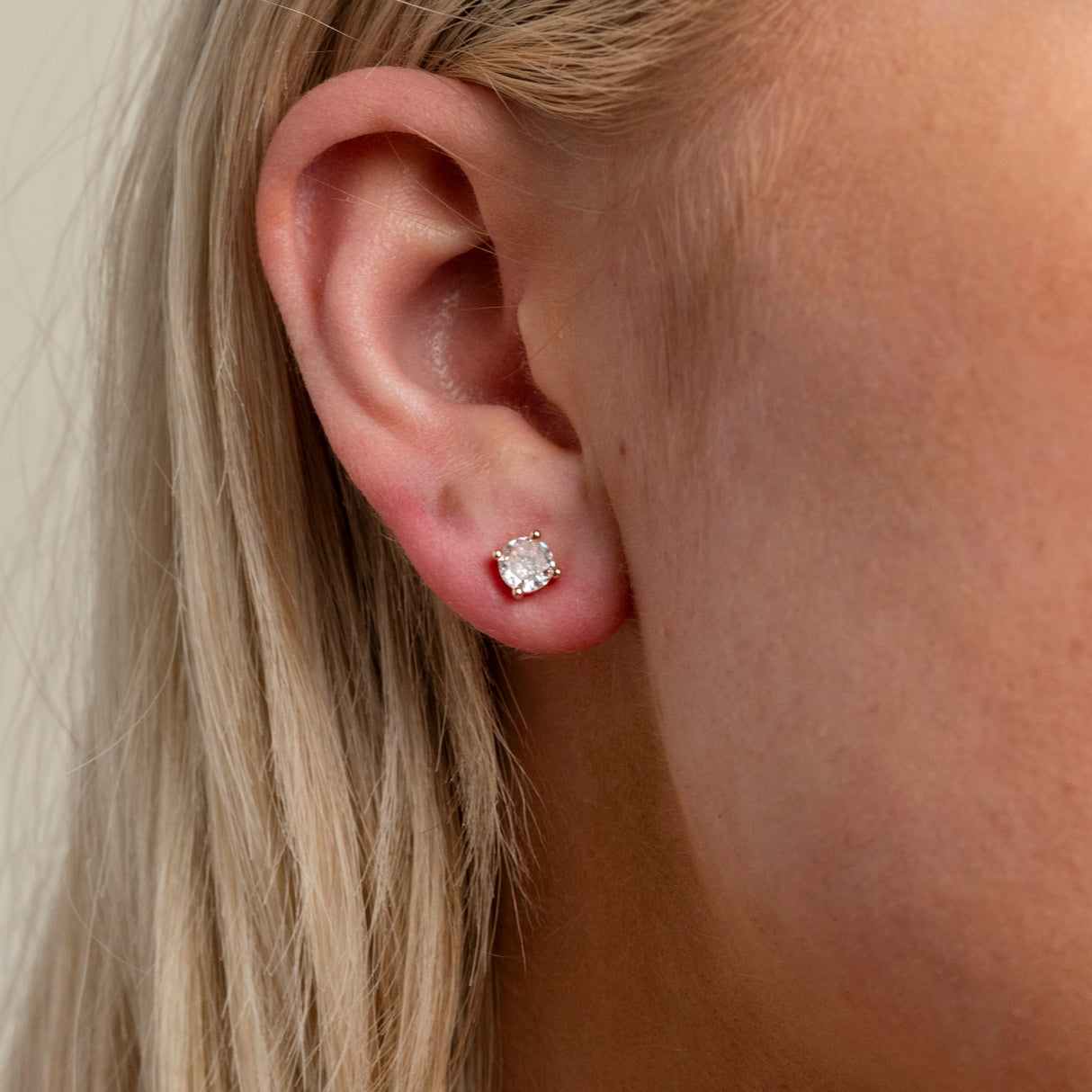 Annie Crystal Wedding Earrings / Rose Gold