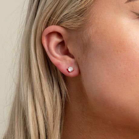 Annie Crystal Wedding Earrings / Rose Gold