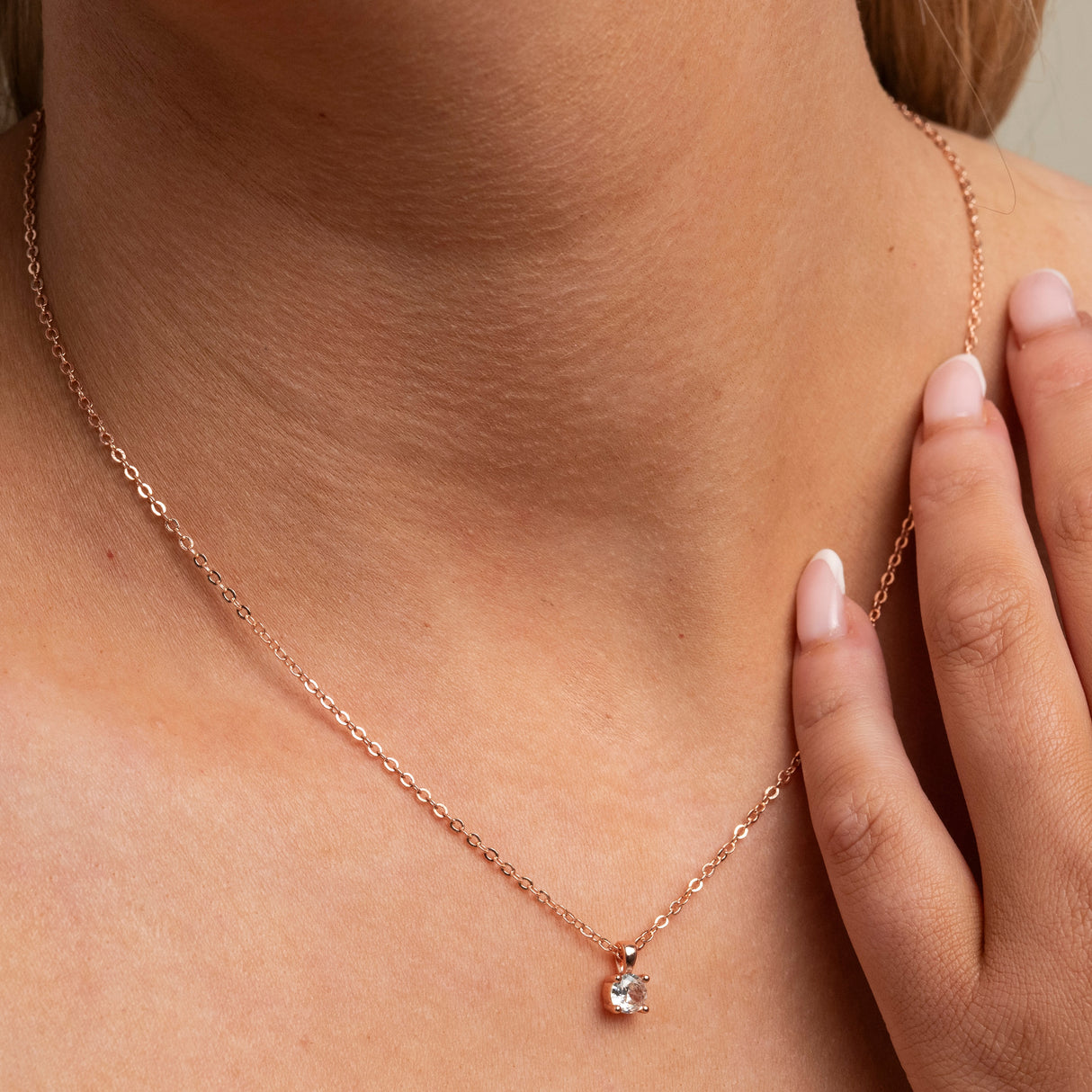 Annie Crystal Wedding Necklace / Rose Gold