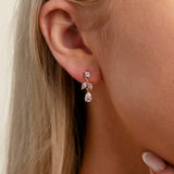 Belle Crystal Wedding Earrings / Rose Gold