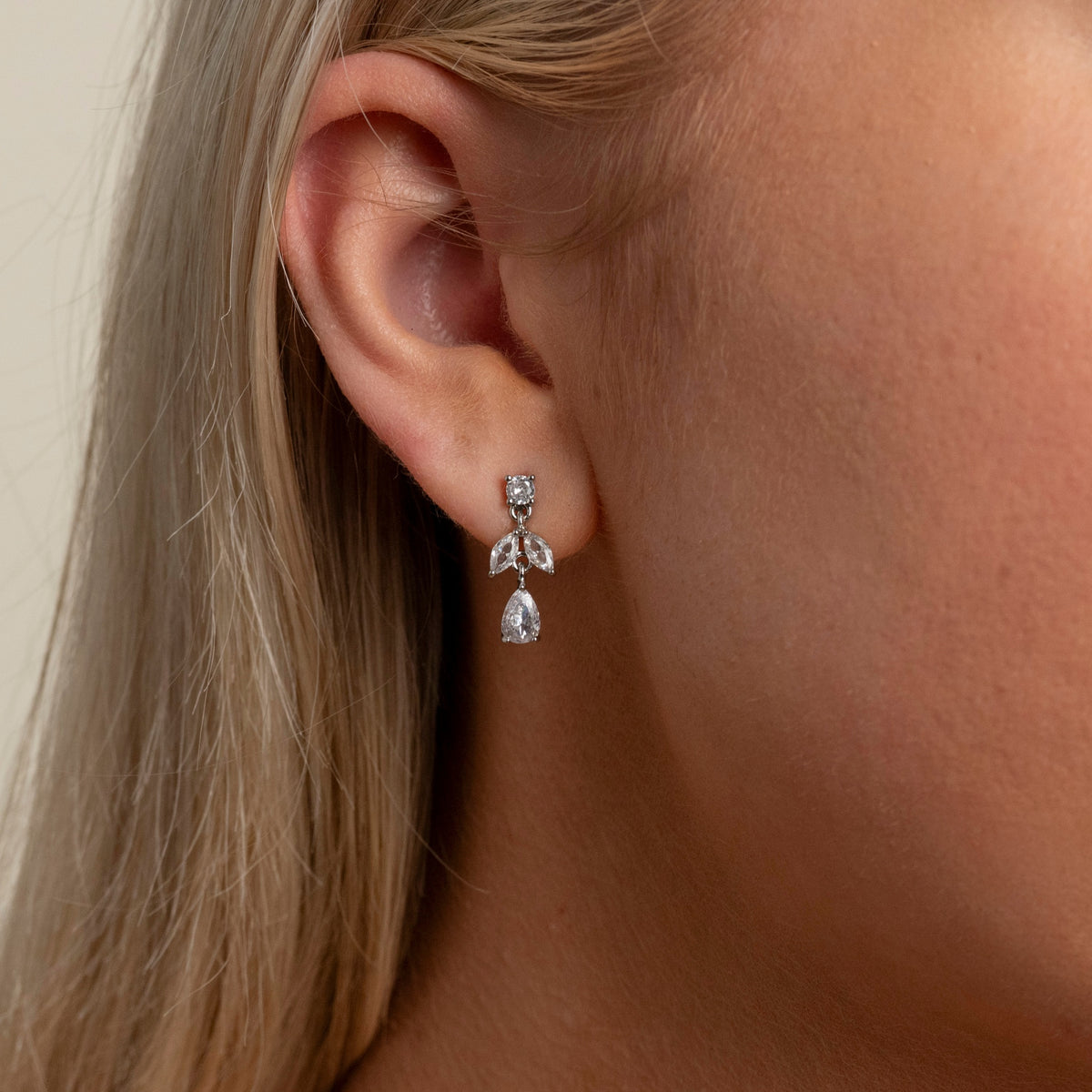 Belle Crystal Wedding Jewellery Set / Silver