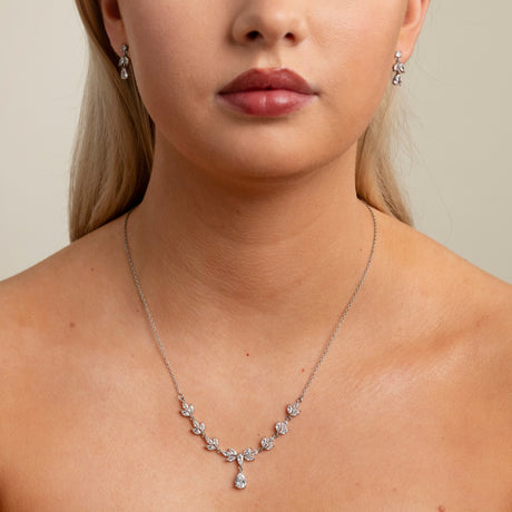 Belle Crystal Wedding Jewellery Set / Silver