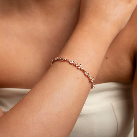 Cleo Crystal Wedding Bracelet / Rose Gold