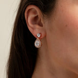 Club Classic Crystal Wedding Earrings in Rose Gold