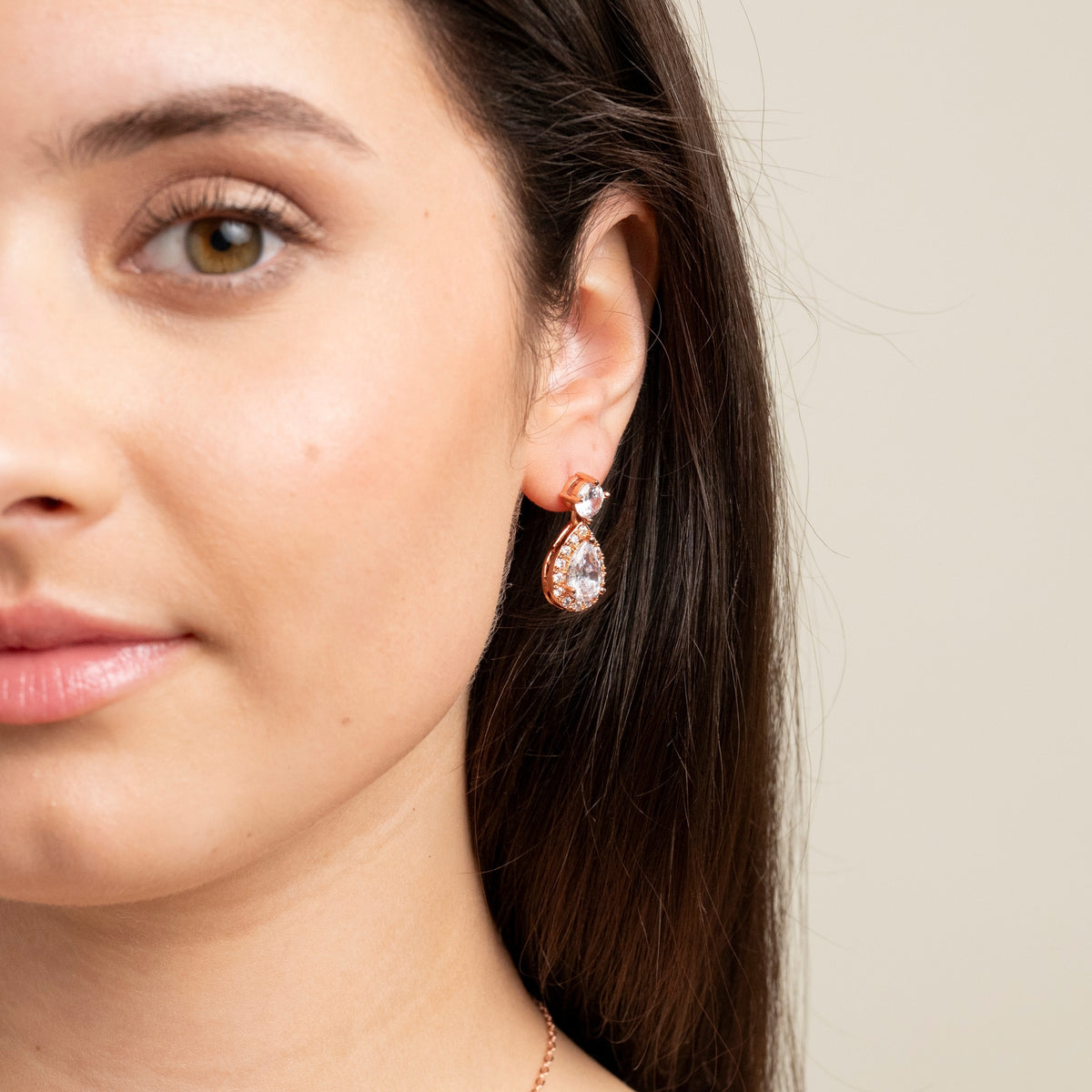 Club Classic Crystal Wedding Jewellery Set in Rose Gold photo 7