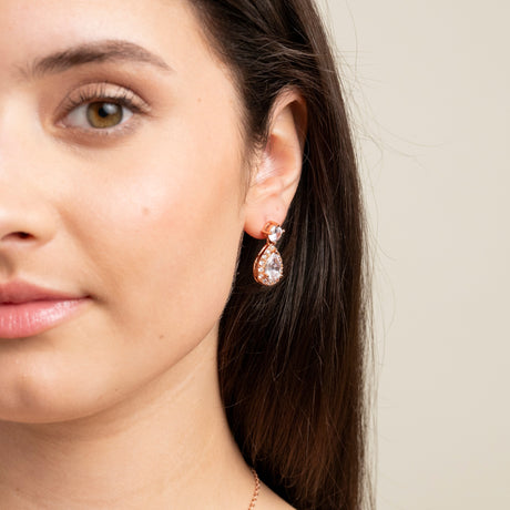 Club Classic Crystal Wedding Jewellery Set in Rose Gold photo 7