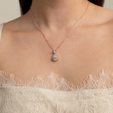 Club Classic Crystal Wedding Necklace in Rose Gold