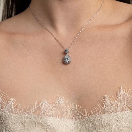 Club Classic Crystal Wedding Necklace in Silver
