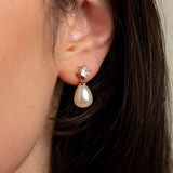 Eclipse Pearl and Crystal Bridal Wedding Jewellery Set / Rose Gold