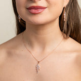 Fearne Crystal Wedding Jewellery Set / Rose Gold