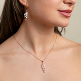 Fearne Crystal Wedding Jewellery Set / Rose Gold