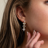 Fliss Pearl and Crystal Bridal Earrings / Gold