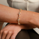 Ivy Crystal Leaf Wedding Bracelet / Gold
