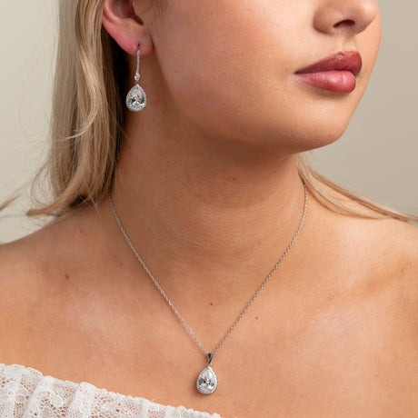 Jessica Crystal Wedding Jewellery Set in Silver photo 10