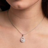 Jude Pearl and Crystal Wedding Necklace / Silver