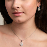 Jude Pearl and Crystal Wedding Jewellery Set / Silver