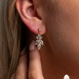 Lily Crystal Bridal Wedding Earrings in Gold