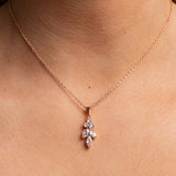 Lily Crystal Bridal Wedding Necklace in Rose Gold photo 6