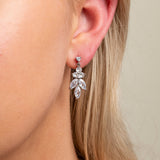 Lily Crystal Bridal Wedding Earrings in Silver