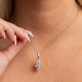 Lily Crystal Bridal Wedding Necklace in Silver