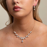 Lucia Pearl and Crystal Bridal Jewellery Set / Rose Gold