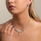 Lucia Pearl and Crystal Necklace / Silver