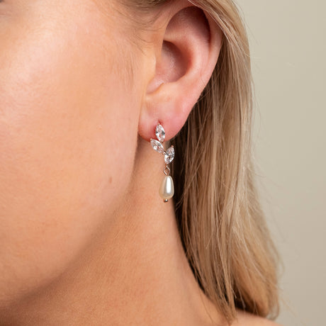 Olivia Pearl and Crystal Wedding Jewellery Set / Rose Gold