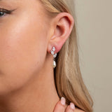 Olivia Pearl and Crystal Earrings / Silver