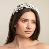 Poppy Romantic Ceramic Bridal Headband Crown in Gold photo 5